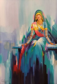 Razia Sehar, 24 x 36 Inch, Acrylic on Canvas, Figurative Paintings, AC-RZSR-010 Razia Sehar, 24 x 36 Inch, Acrylic on Canvas, Figurative Paintings, AC-RZSR-010